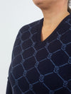 PS of Sweden Curvy Zadie Knit Sweater, Navy - ReRide Consignment 