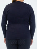 PS of Sweden Curvy Zadie Knit Sweater, Navy - ReRide Consignment 