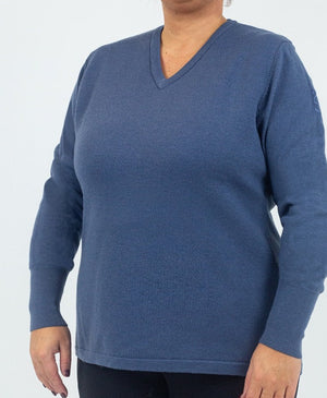 PS of Sweden Curvy Zelda Knit Sweater, Dim Blue - ReRide Consignment 