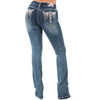 Grace In LA Tribal Eagle MidRise Boot Cut Jeans - ReRide Consignment 