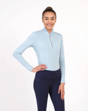 Chestnut Bay Performance Rider Skycool Long Sleeve Quarter Zip Top, Silverblue - ReRide Consignment 