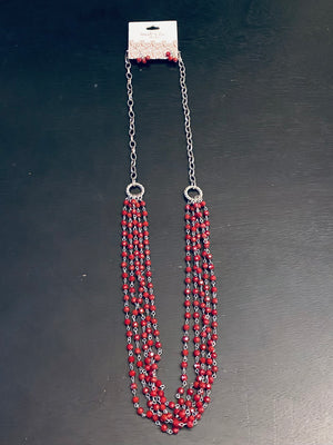 West & Co. Houston Silver & Red Necklace Set - ReRide Consignment 