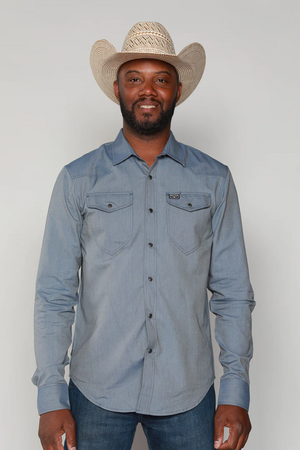 Kimes Ranch Men's Tuscon HB Long Sleeve Button Up, Indigo - ReRide Consignment 